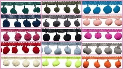 Bolletjes/Pompon band, Maat L