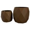 Planten potjes, Diverse afmetingen, Model Rond Geometrisch, Bruin