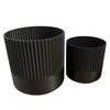 Planten potjes, Diverse afmetingen, Model Recht Ribbel, Zwart