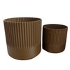 Planten potjes, Diverse afmetingen, Model Recht Ribbel, Bruin