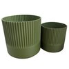 Planten potjes, Diverse afmetingen, Model Recht Ribbel, Groen