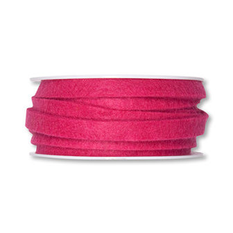 Vilt band 1 cm breed, Fuchsia, 5 meter op rol