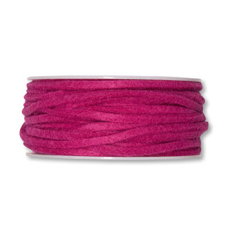 Vilt band 4 mm breed fuchsia 15 meter per rol - Viltdeco