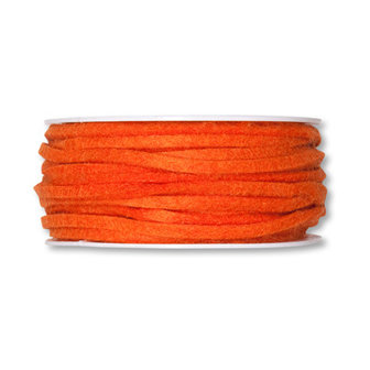 Vilt band 4mm x 15 meter op rol, Oranje