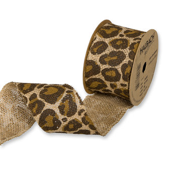 Jute Band Panter Print 6 cm breed 50 cm lang per zakje