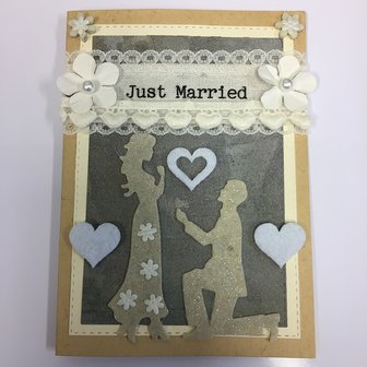 Lint met Just Married 4 cm breed 1 meter lang per zakje