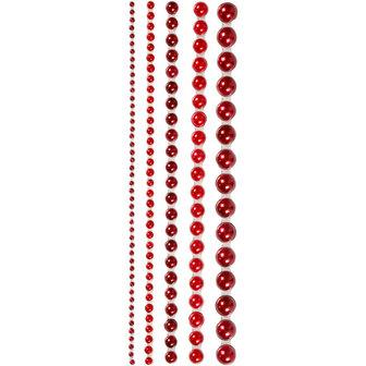 Halve parels rood afm 2-8 mm, 140 stuks per pakje