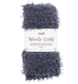 Wooly curls stof Grijs/Blauw 30 x 40 cm per lap
