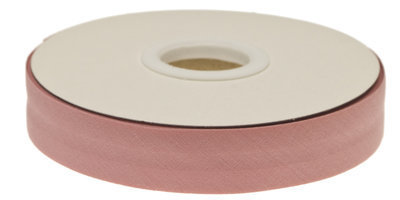 Biaisband gevouwen oud roze  20 mm 