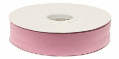 Biaisband gevouwen roze 20 mm 