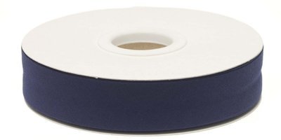 Biaisband gevouwen donker blauw 20 mm 