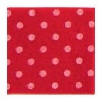 Vilt 3 mm dik fel rood met witte stippen 50 x 70 cm per lap