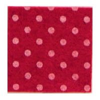 Vilt 3 mm dik gemeleerd rood met witte stippen 50 x 70 cm per lap