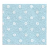 Vilt 3 mm dik licht blauw met witte stippen 50 x 70 cm per lap