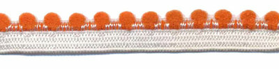 Elastisch bolletjesband oranje 12 mm breed per meter