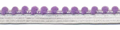 Elastisch bolletjesband lila 12 mm breed per meter