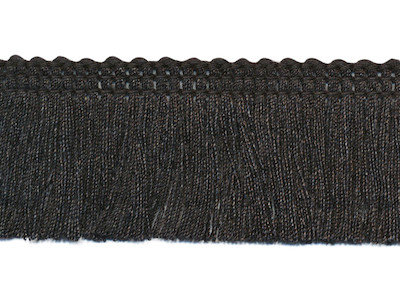 Franje band zwart 30 mm breed, per meter