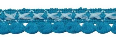 Lusjes band aqua licht blauw 15 mm breed, per meter