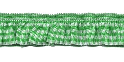 Roezel elastiek Groen/Wit per meter