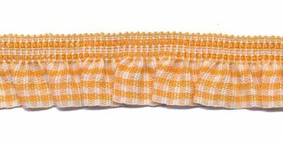 Roezel elastiek Oranje/Wit per meter