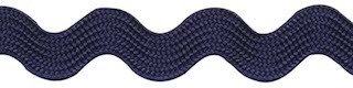 Zig zag band 10 mm breed donker blauw per meter