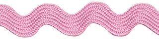 Zig zag band 10 mm breed licht roze per meter