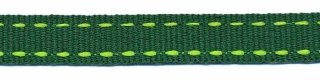 Grosgrain band met stiksels Donker groen/Groen