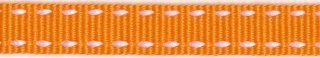 Grosgrain band met stiksels Oranje/Wit