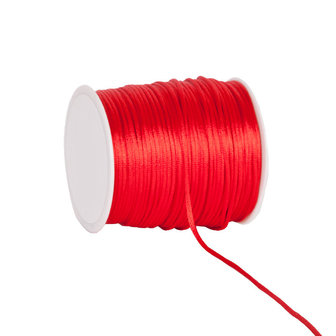 Silk cording, Rood, 100 meter