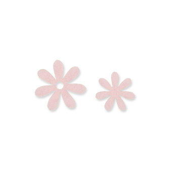 Vilt bloemetjes mini licht roze 10 stuks per zakje