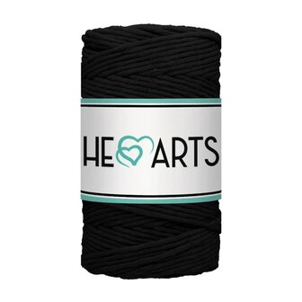 Macram&eacute; garen, Hearts single twist 3 mm, Zwart