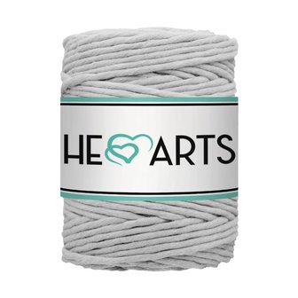 Macram&eacute; garen, Hearts single twist 5 mm, Licht Grijs