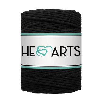 Macram&eacute; garen, Hearts single twist 5 mm, Zwart