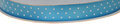 Satijnband dubbelzijdig 13 mm breed met witte stip blauw