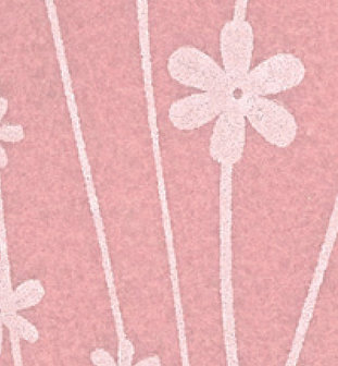 Vilt lapje met bloemetjes roze 30 x 40 cm 1 mm dik per lapje
