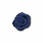 Satijnen roosje donker blauw 20 mm 10 stuks per zakje