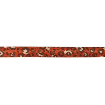 Biasband Print, 20mm breed, Steen Rood