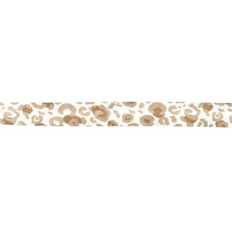 Biasband Print, 20mm breed, Licht Taupe