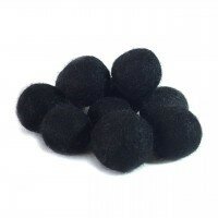 Vilt ballen, circa 2 cm, Zwart, 10 st. per verpakking