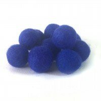 Vilt ballen, circa 2 cm, Kobalt Blauw, 10 st. per verpakking