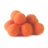 Vilt ballen, circa 2 cm, Oranje, 10 st. per verpakking