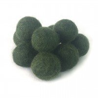 Vilt ballen, circa 2 cm, Donker Groen, 10 st. per verpakking