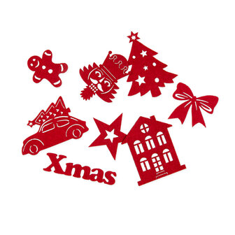 Vilt Xmas set, Rood, 8-delig