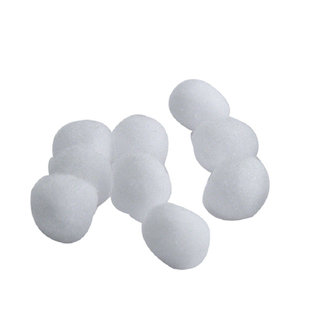 Witte pompons (sneeuwballen), 2 cm doorsnede, 80 stuks per verpakking 