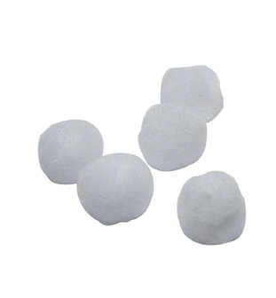 Witte pompons (sneeuwballen), 3 cm doorsnede, 25 stuks per verpakking 