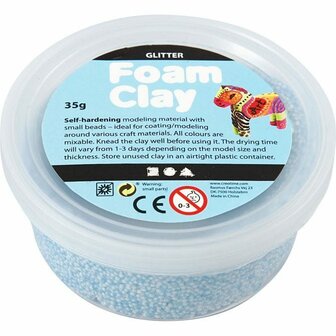 Foam Clay Licht Blauw Glitter