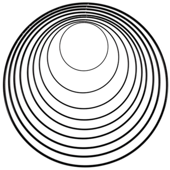Metalen ringen Zwart, verschillende afmetingen