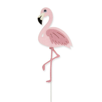 Vilt Flamingo op steker