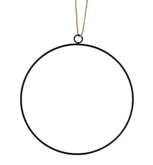 Ring Metaal, Zwart met ophang oog,  35 cm