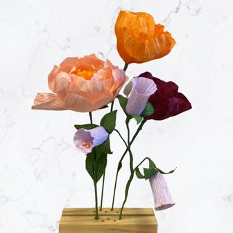 Cr&ecirc;pe papier DIY set bloemen 